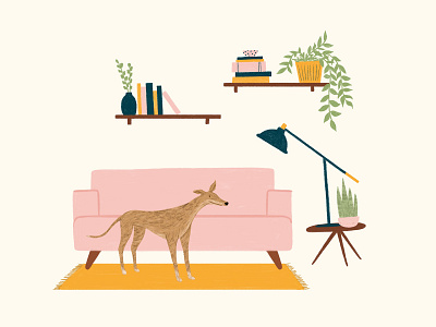 Couch Potatoes animalart animalillustration childrensbookillustration couchpotato dogart dogillustration greyhound greyhoundart greyhoundillustration