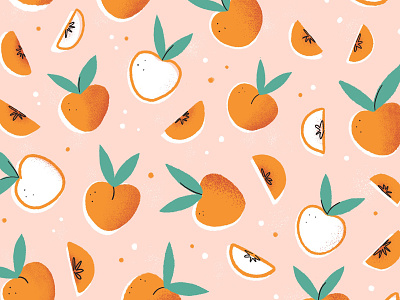 Peach Pattern design digitalillustration fruitart fruitillustration illustratedpattern illustration limitedpalette pattern procreate surfacepatterndesign