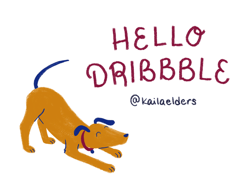 Wagging Hello! animation debut dog gif hello illustration wag