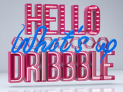 Hello Dribbble! 3d c4d cinema4d debut dribbble text