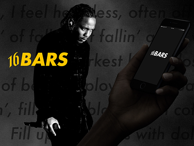 16BARS - Write Better Raps ad app bars brand branding font graphic design hip hop illustration kendrick lamar logo mobile app music photo product design rap rapper typography ui writing