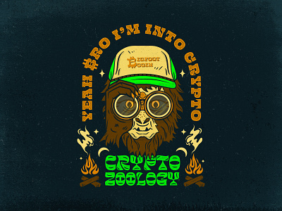 Yeah bro i'm into Crytpo 80s apparel bigfoot bitcoin blockchain cryptocurrency cryptozoology crytpo halftone illustration sasquatch texture tshirt typography vintage yeti yowie