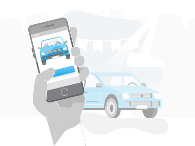 Mobile Application Illustration application car editorial financing fintech iphone landing mobile ui ux vehicle