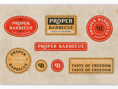 Proper Barbecue Label badge branding classic contemporary display handmade labels ligatures logo old style organic packaging poster product packaging retro rough serif texture typography vintage