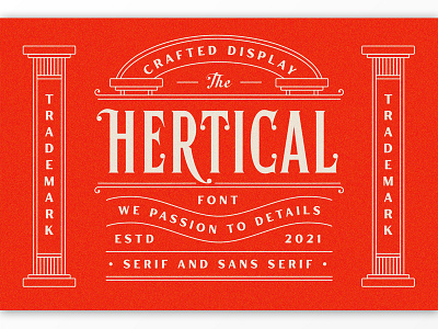 Hertical Crafted Display Font branding classic label lettering logo logotype packaging serif texture typography