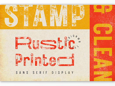 Rustic Printed Font badge classic label logo logotype packaging retro texture typography vintage