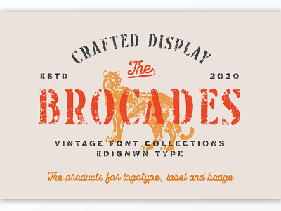 Brocades Font badge classic display label logo logotype packaging texture typography vintage