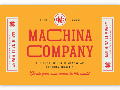 Machina Company badge branding crafted display label ligature logo logotype monogram packaging slabserif typography