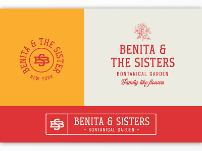 Benita & The Sisters badge branding crafted display label ligature logo logotype monogram packaging slabserif typography