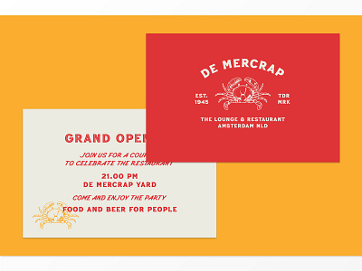 De Mercrap Invitation Card badge branding card illustration invitation label logo logotype packaging restaurant typography