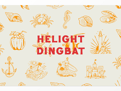 Helight Dingbat badge beach branding handdrawn illustration label logo logotype packaging summer typography