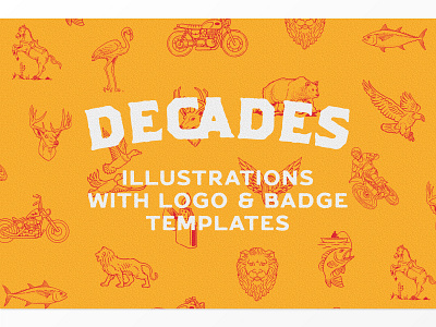 Decades - Illustration Logo & Badge badge branding illustration label logo logotype packaging typography