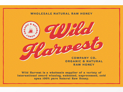 Wild Harvest Logo badge branding display font illustration label logo logotype packaging retro texture typography vintage