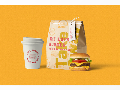 Edi's Burger badge branding illustration label logo logotype packaging retro vintage