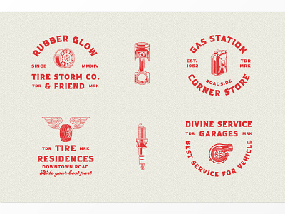 Car Garage Logotypes badge branding illustration label logo logotype packaging retro vintage