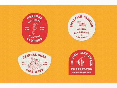 Summer Beach Badges badge branding illustration label logo logotype packaging retro typography vintage