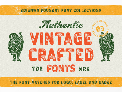 Vintage Crafted Font badge branding craft font handdrawn label logo logotype packaging typography vintage