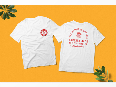 Captain Jack T-shirt badge branding design illustration label logo logotype packaging typography