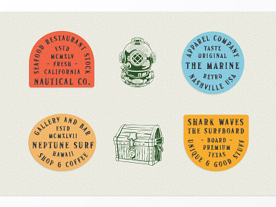 Pirate & Nautical Labels badge branding design illustration label logo logotype packaging typography