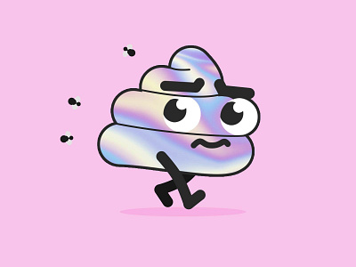 Poop escaping caca cute design escapando escaping escremento fly holographic holográfico illustration kawaii motion graphics motiongraphics poop popo run summer