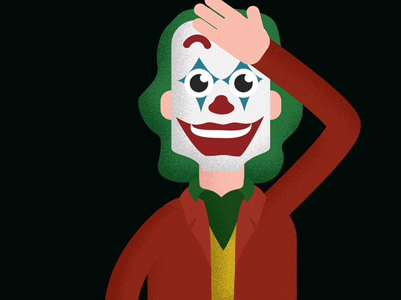 Joker 🤡 animation character cute design fun illustration joker kawaii motiongraphics movie sabrizeta sad