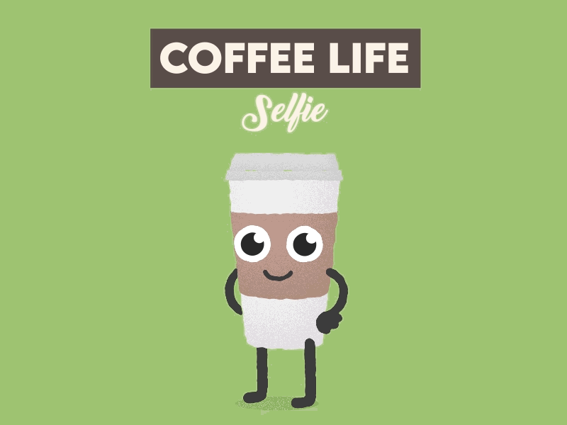 Coffee Life | Selfie animation character coffee life cute face graphic design illustration kawaii motion graphics sabrizeta