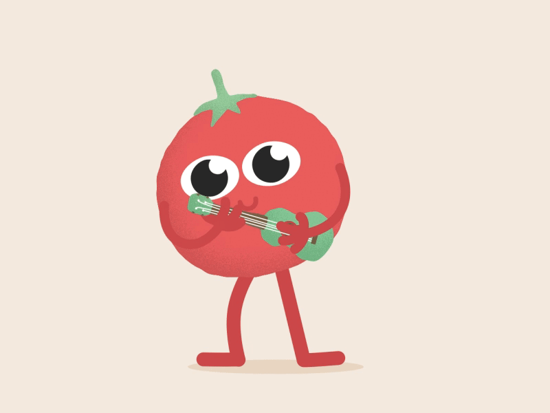 Tomato 🍅 🎸 animation character cute illustration kawaii motiongraphics sabrizeta tomato ukulele