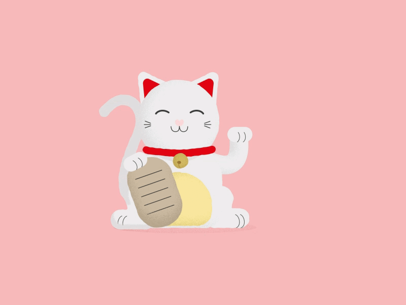 Lucky Cat Lazy 🐈 animation cat character cute design gato illustration japan kawaii lazy luckycat mishi motiongraphics rigging sabrizeta siesta