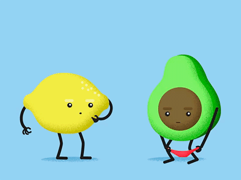 Avocado & Lemon Summer animation avocado character cute kawaii lemon motiongraphics sabrizeta summer