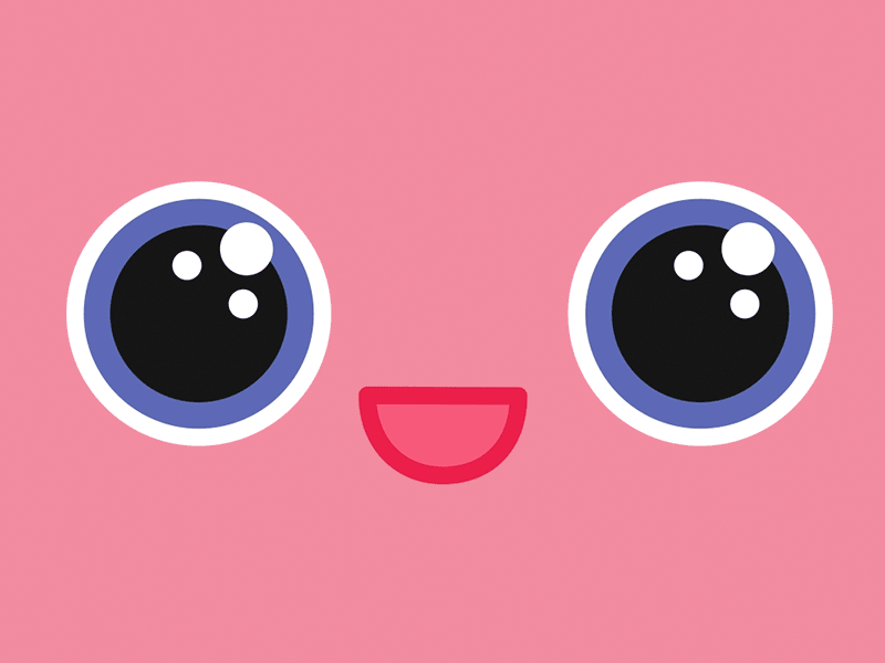 Pink Happy 2d animation animation 2d character cute design eyes face happy illustration kawaii motion graphics motiongraphics personaje pink sabrizeta serie simple vector