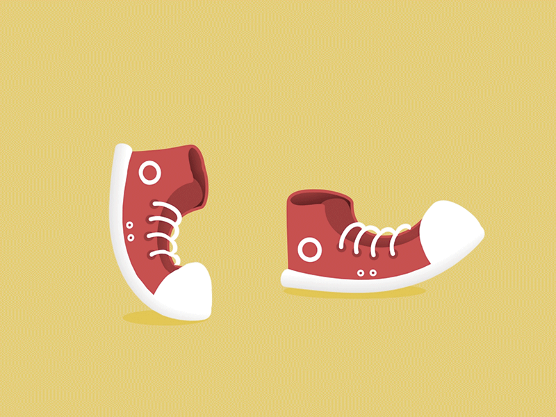 Walking 🚶👟. . 2d aftereffects animation converse design kawaii motiongraphics red sabri zeta simple sneakers walk