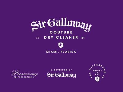 Sir Galloway Branding branding coconut grove design logo miami purple shield type