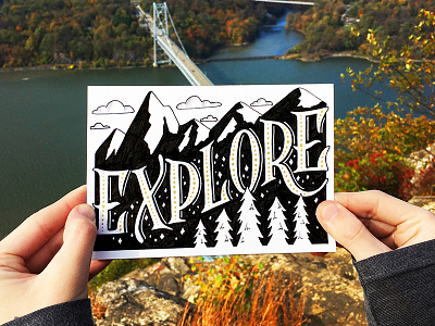 Explore hand lettering handmade illustration lettering pen postcard type typography