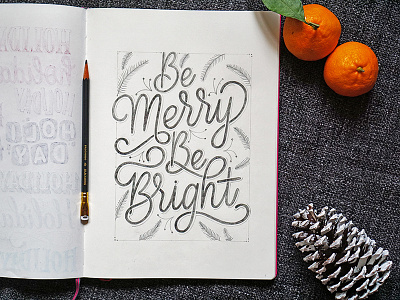 Be Merry Sketch drawing hand lettering handmade illustration lettering numbers sketch type typography