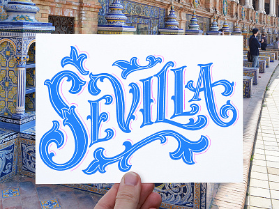 Sevilla Postcard customtype design handlettering illustration lettering type typography