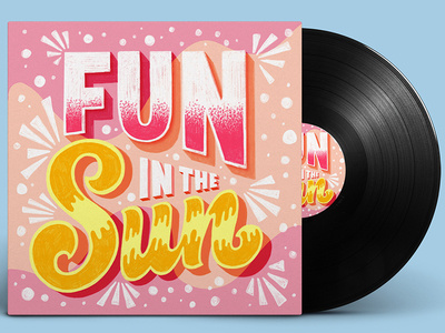 Fun in the Sun Record colors customtype design drawing hand lettering handdrawn handlettering handmade illustration ipad lettering record type typography