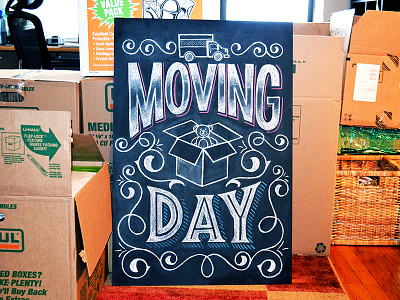 Moving Day Chalkboard chalk chalk lettering chalkboard customtype design hand lettering handdrawn handlettering handmade illustration lettering type typography