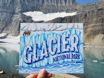 Glacier Postcard customtype design drawing hand lettering handdrawn handlettering handmade illustration lettering pen postcard type typography