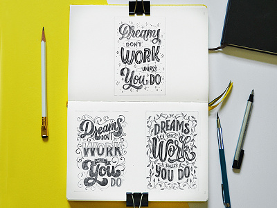 Dreams Sketches customtype design drawing hand lettering handdrawn handlettering handmade illustration lettering sketch sketchbook type typography