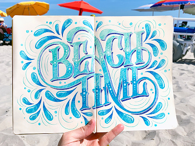 Beach Time customtype design drawing hand lettering handdrawn handlettering handmade illustration lettering pen type typography