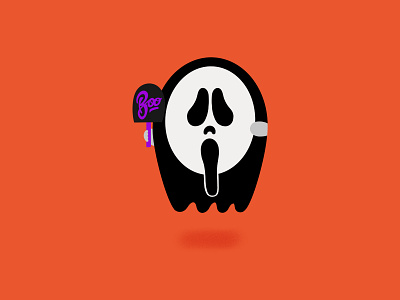 Ghostface The Ghost black boo costume cute design digital ghost halloween illustration mask orange procreate scream spooky
