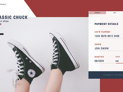 Daily UI 002 // Credit Card Check Out adobexd converse dailyui dailyuichallenge interface shoes ui web