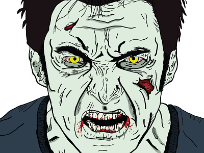 Zombie Hugh Jackman adobe illustrator hugh jackman illustration practice zombie