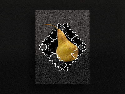 Art collage #3 abstract art artcollage artwork black card collage creative creative design fruit noise pear postcard style