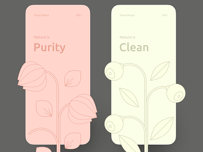 Nature illustrations | Aesthetic & clean plants design berry clean clean design clean ui creative design delicate flower graphic graphicdesign minimal design minimal web minimalism mobile creative screen nature illustration perfect colors perfect pixel plant purity vector illustration web