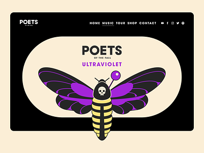 Poets of the Fall | Music album illustration concept art butterfly creative design creative web graphic design illustration insect logo music music album music design perfect colors perfect pixel poets of the fall typography ui vector illustration violet web design yellow