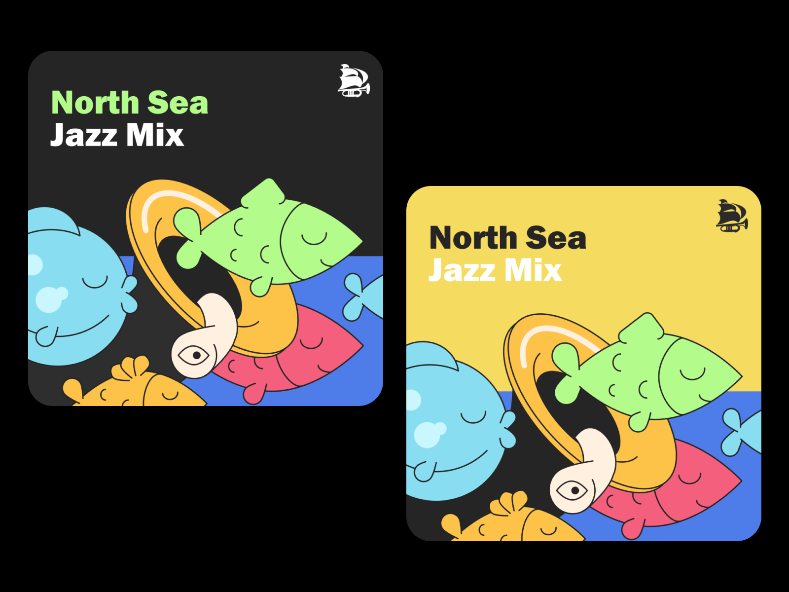 Cover Illustration - North Sea Jazz Mix art bright colors clean illustration creative fish fish illustrations graphic design illustration jazz music music cover music illustration north sea perfect colors perfect pixel sea vector vector illustration web illustartions