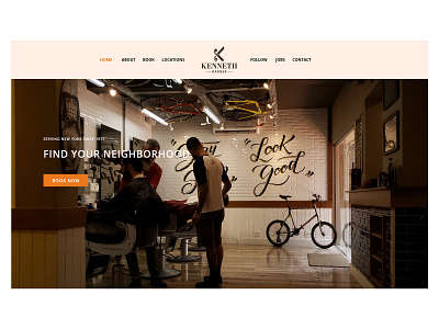 homepage design for a local barber shop.