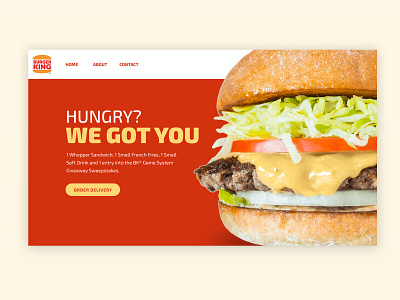 burger website landing page