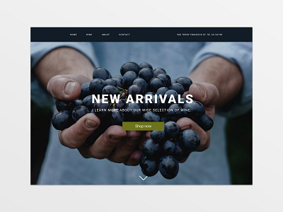 wine store website landing page